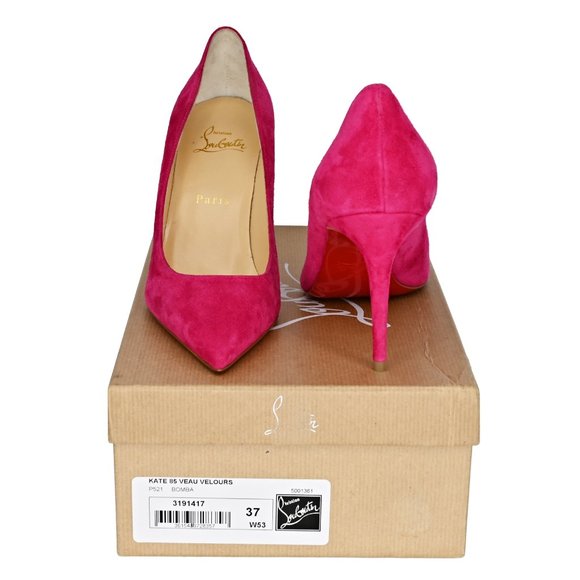 Christian Louboutin Kate 85 Suede Pointed Toe Pump - Picture 6 of 8